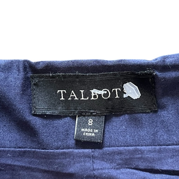 Talbots navy and white polka dot pleated a-line full midi skirt - Picture 9 of 10